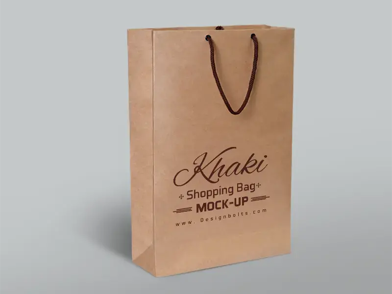 Free khaki shopping bac mockup psd