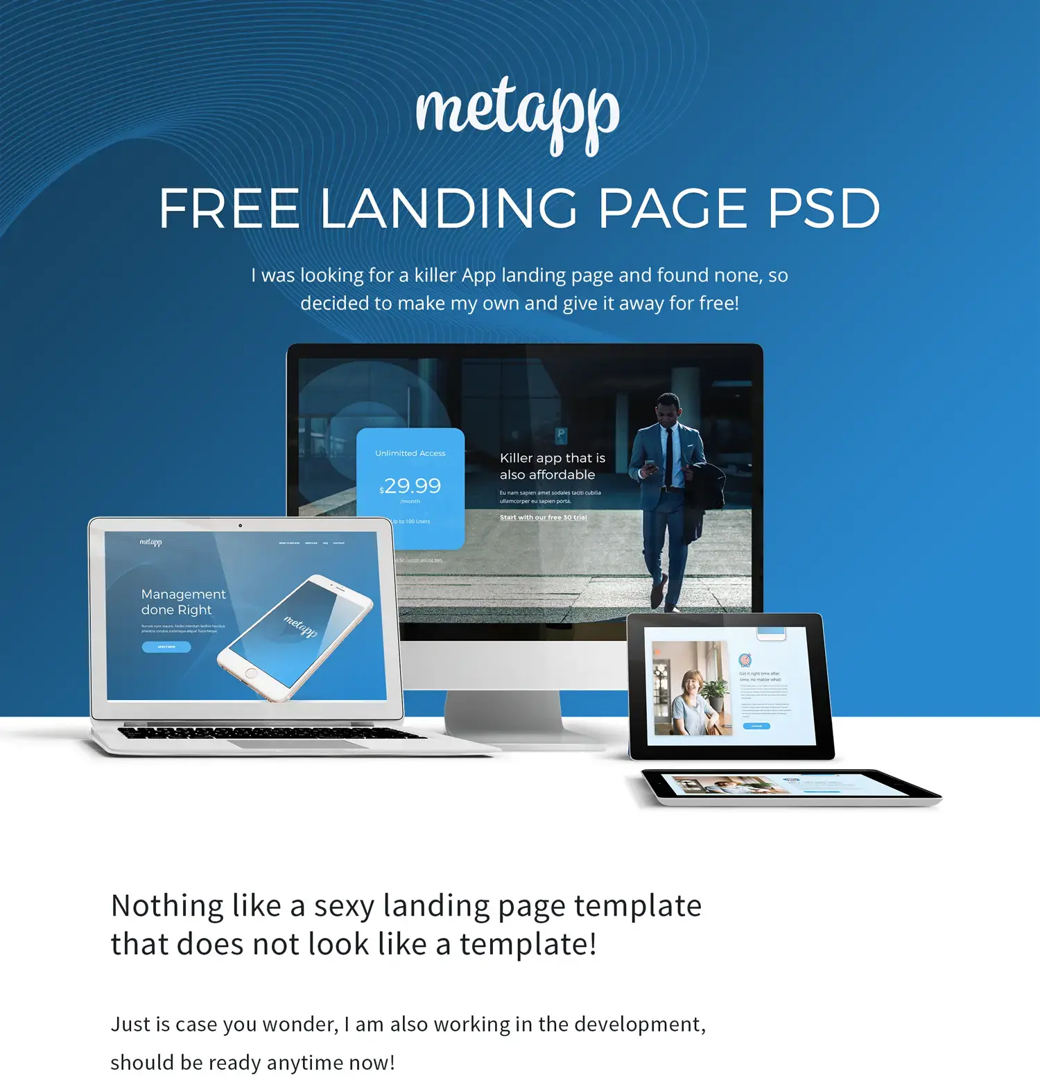 Free landing page psd partie 1