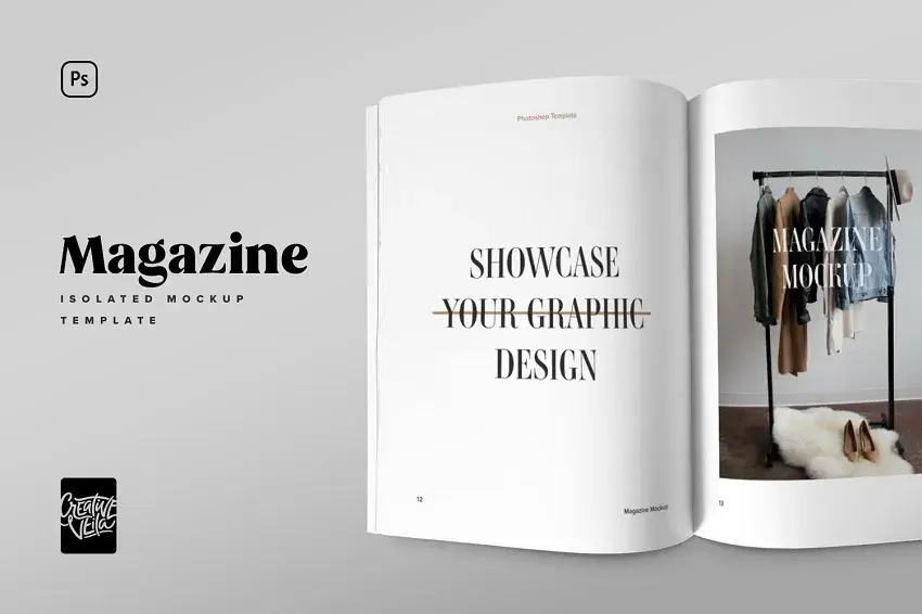 Mockup magazine gratuit Free magazine spread mockup