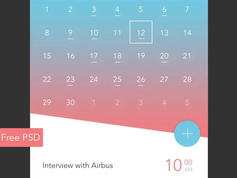 Free psd calendar app