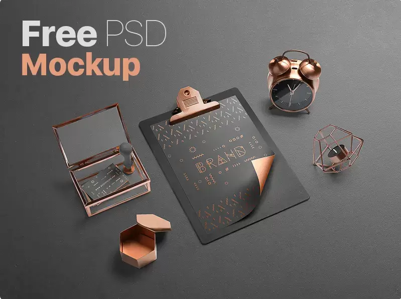 Free psd mockup branding scene