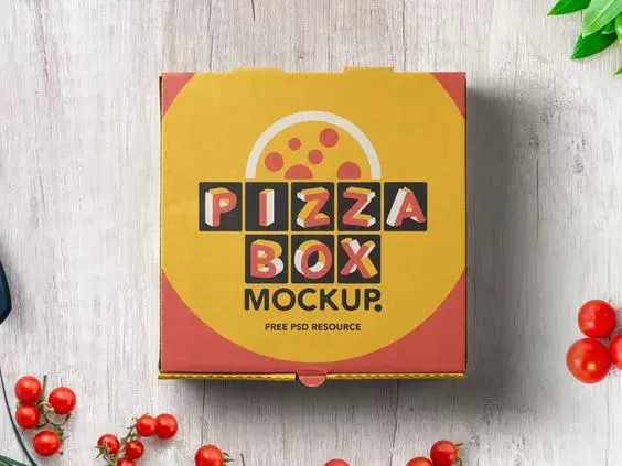 Free psd pizza box mockup packaging