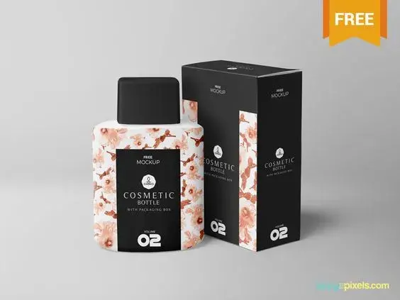 Free realistic cosmetic bottle mockup