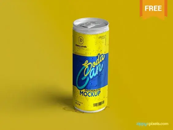 Free soda can mockup