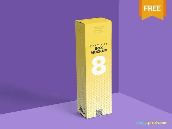 Free vertical box mockup psd