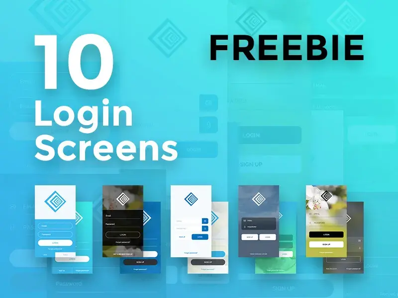 Freebie 10 login screens par george vintila