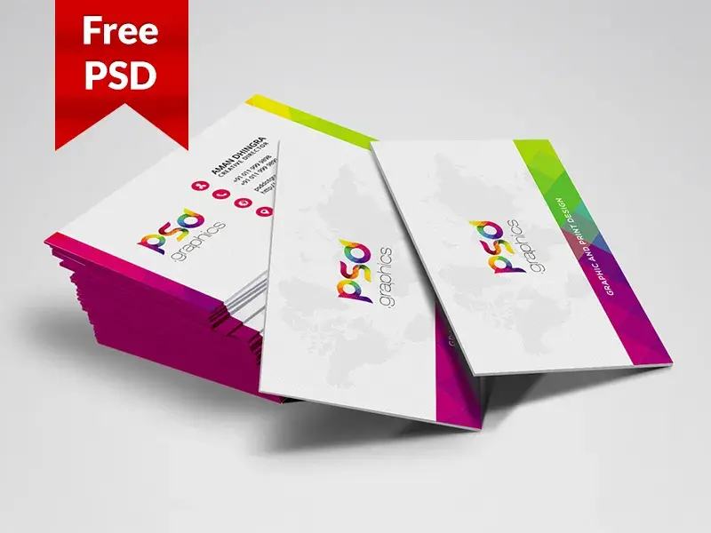 Freebie colorful business card free psd graphics