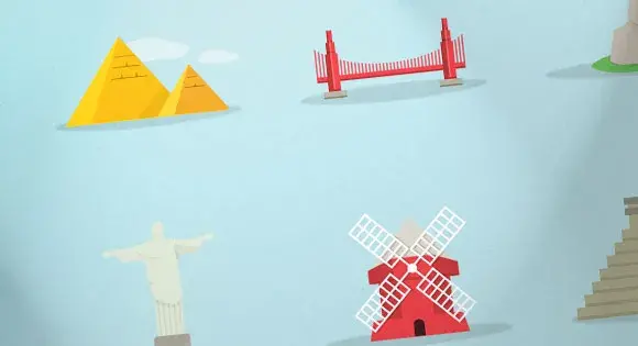 Freebie famous landmarks icon set