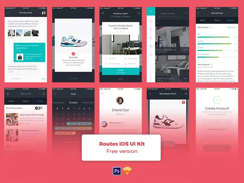 Freebie routes ios ui kit