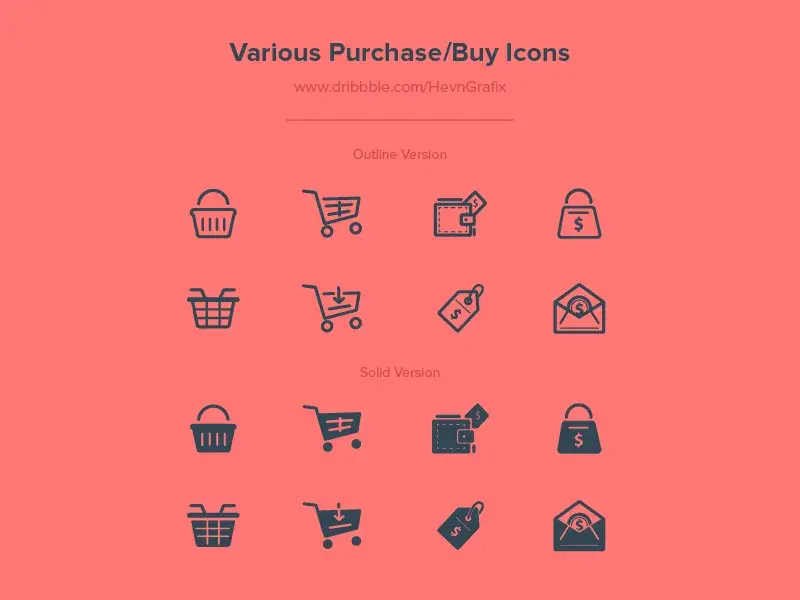 Freebies various purchase buy icons