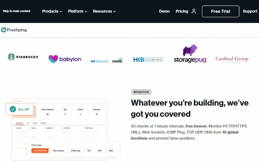 Freshping outil monitoring de site web