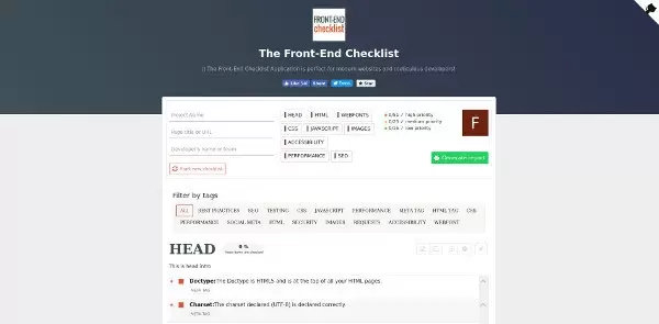 Front end checklist
