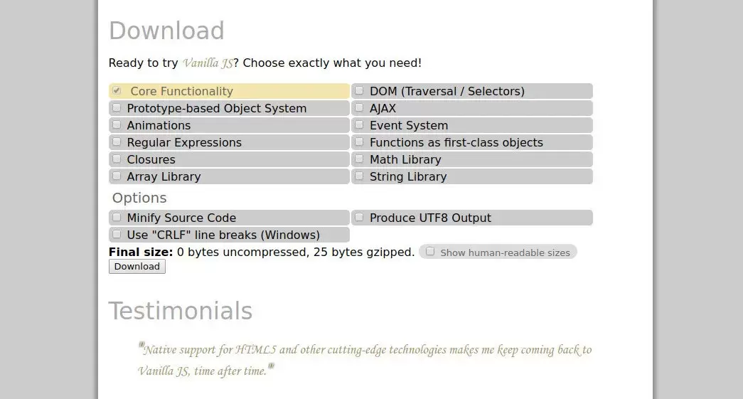 Functions vanilla js