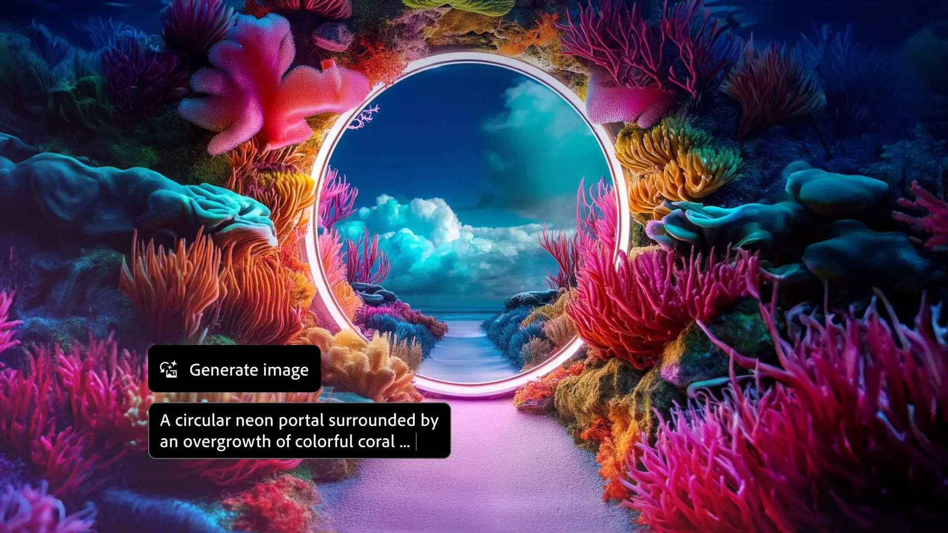 Generate image circular neon portal