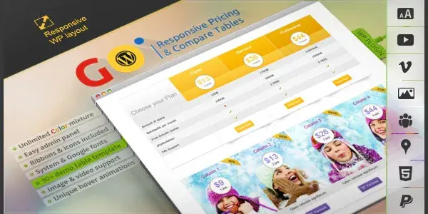 Go responsive pricing compare tables for wp