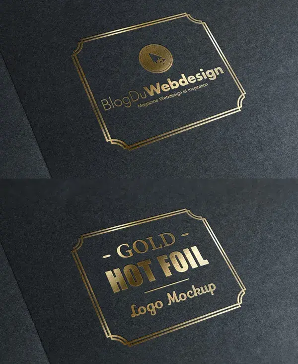Gold stamping logo mockup