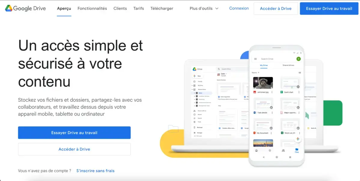 outil d'envoi de gros fichiers Google drive
