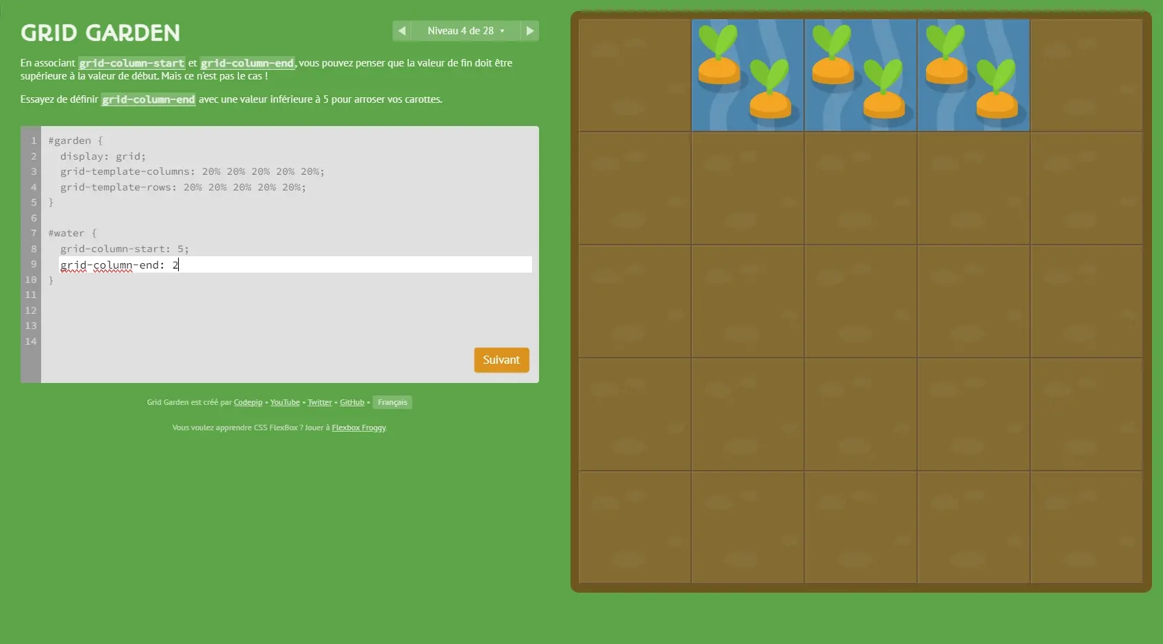 Grid garden un jeu pour apprendre les grid css