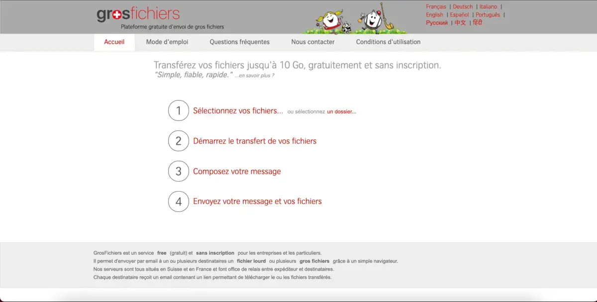outil d'envoi de gros fichiers Grosfichiers
