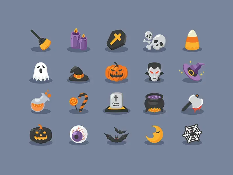 Halloween icons sunbzy