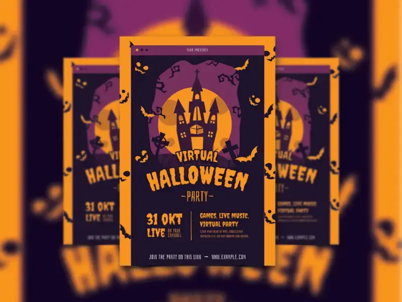 Halloween psd flyer star pixels11