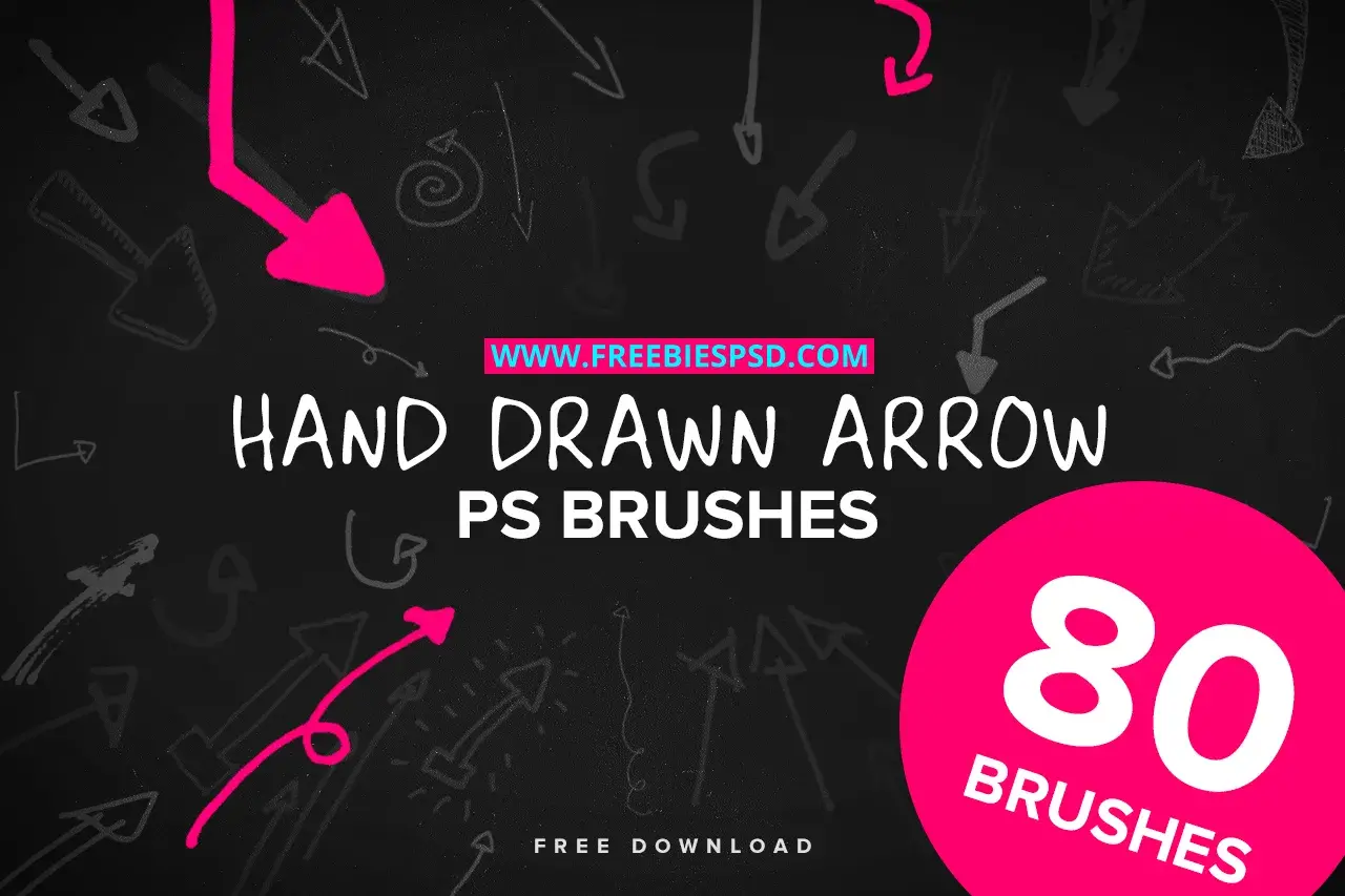Hand drawn arrows ps brush set