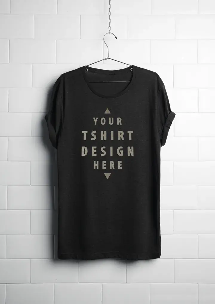 Hanging t shirt mockup