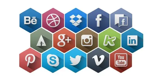 Hexagon social icons