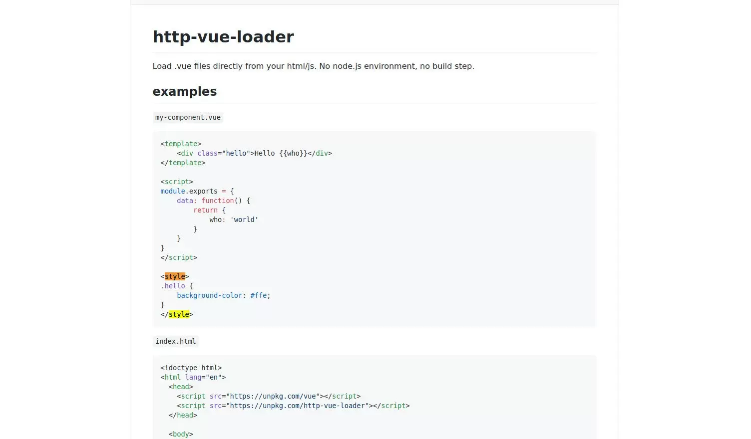 Http vue loader