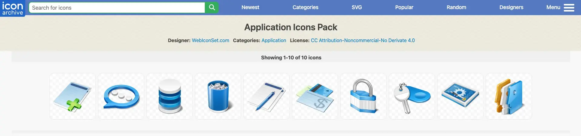 Icones applications web