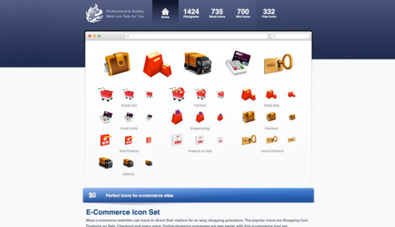 Icones pour webdesign ecommerce