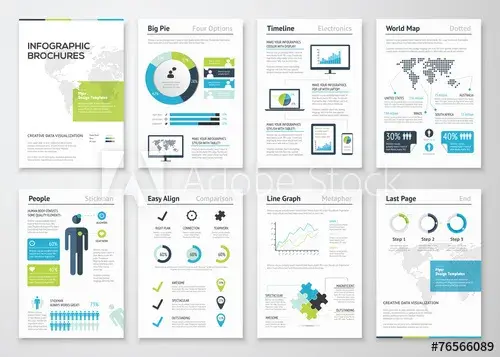 Infographic brochures for business data visualization