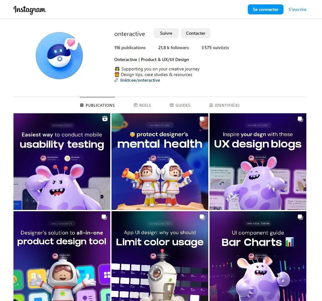 Instagram webdesigner - onteractive