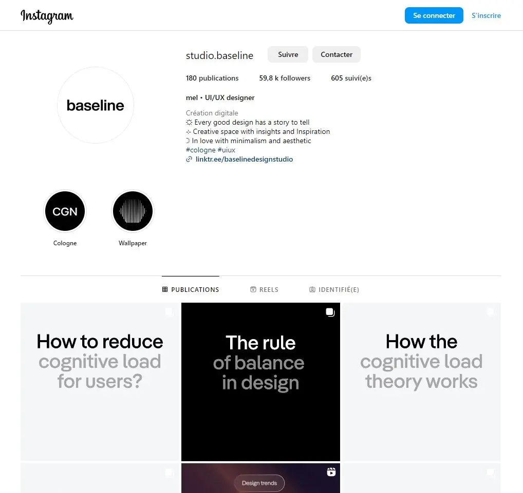 Instagram webdesigner - studiobaseline