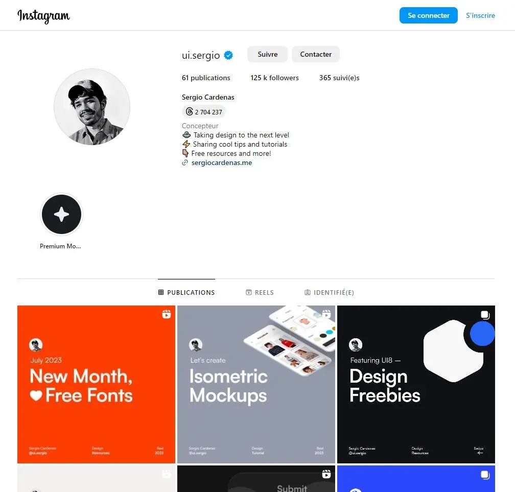 Instagram webdesigner - ui.sergio