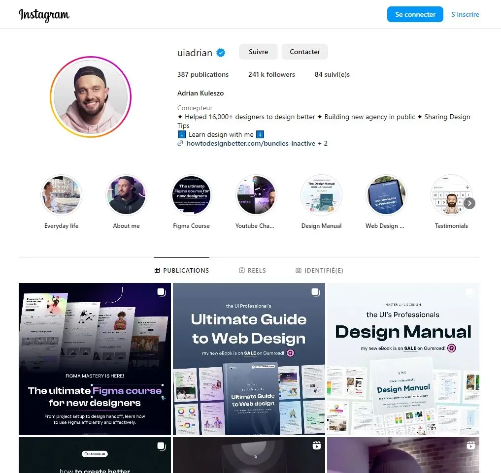 Instagram webdesigner - uiadrian