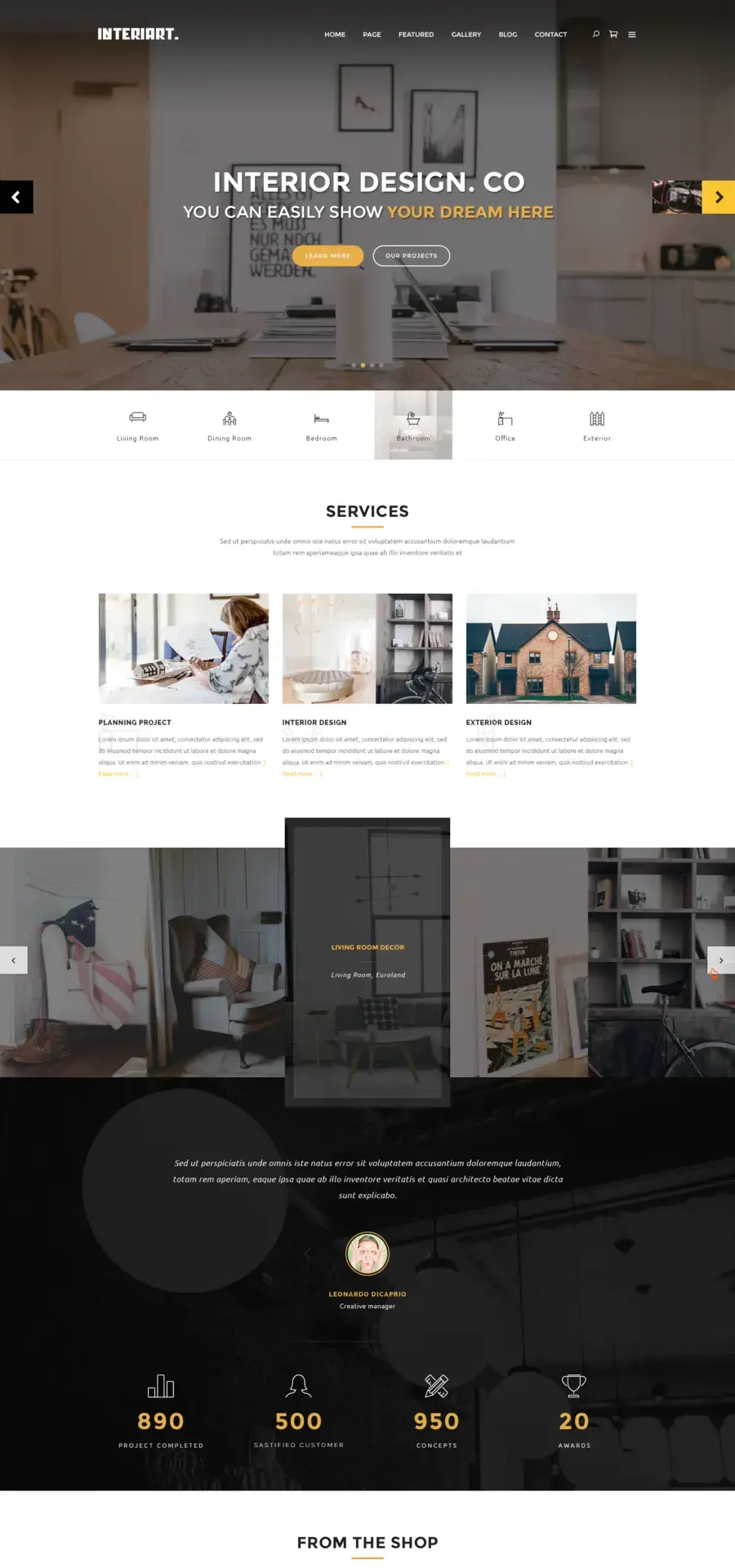 Interiart freebie psd template par Sonny Lee, part 1