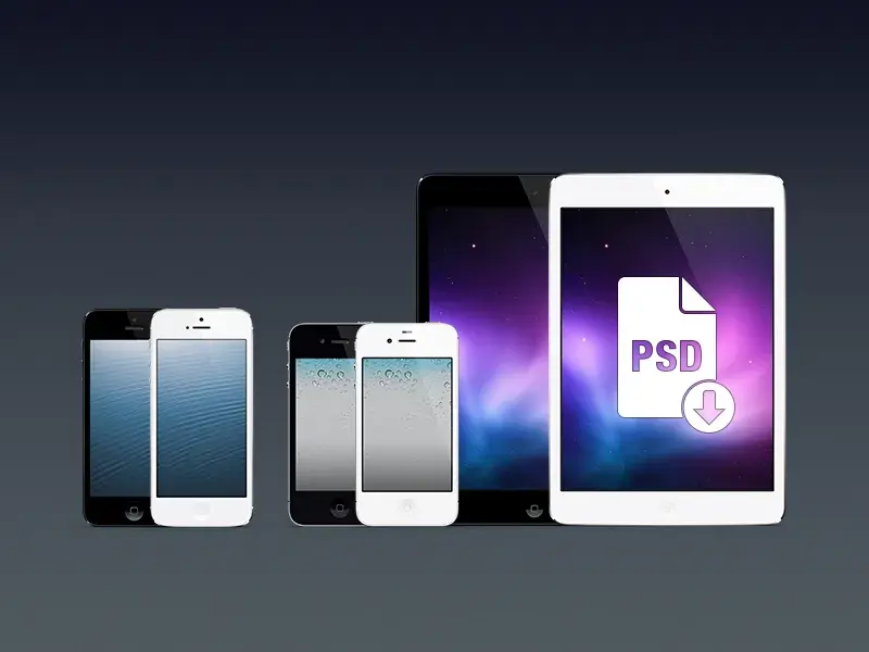 Iphones ipad minis psd