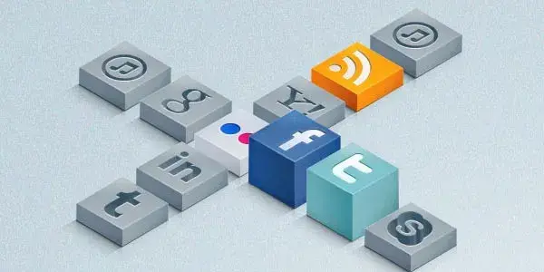 Isometric 3d social icons set