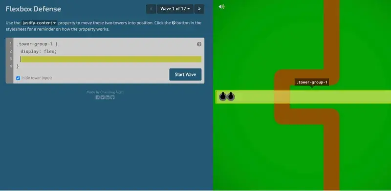 Jeu webdesign Flexbox defense