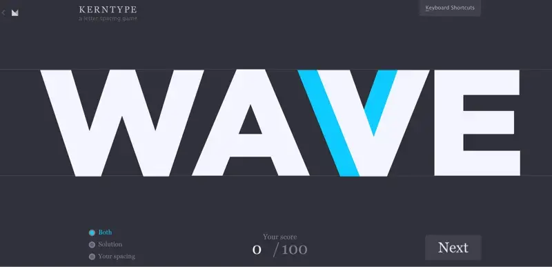 Jeu webdesign Type