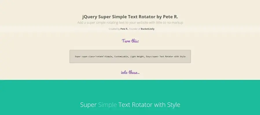 Jquery super simple text rotator