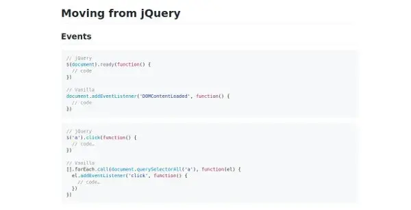 Jquery vanilla js