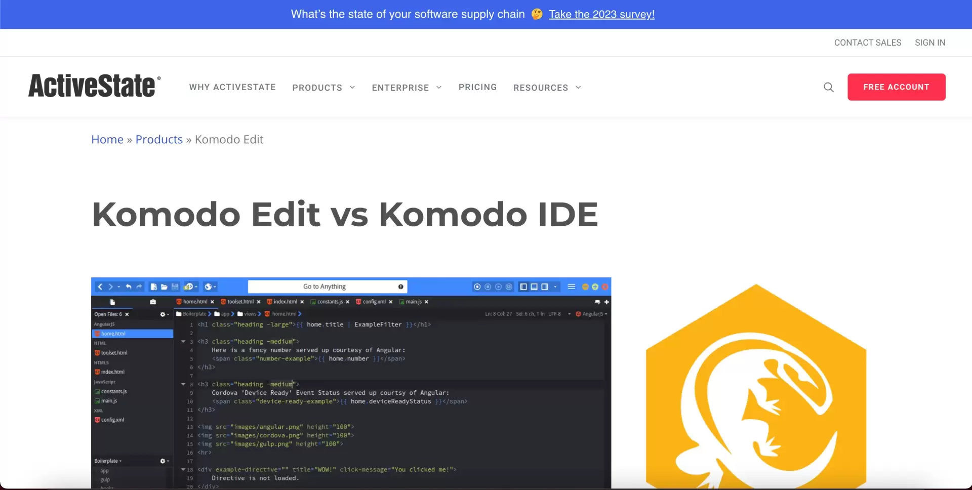 Éditeur de code Komodo