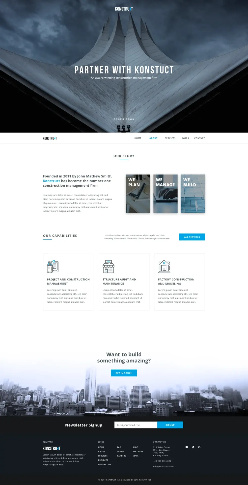 Konstruct landing page