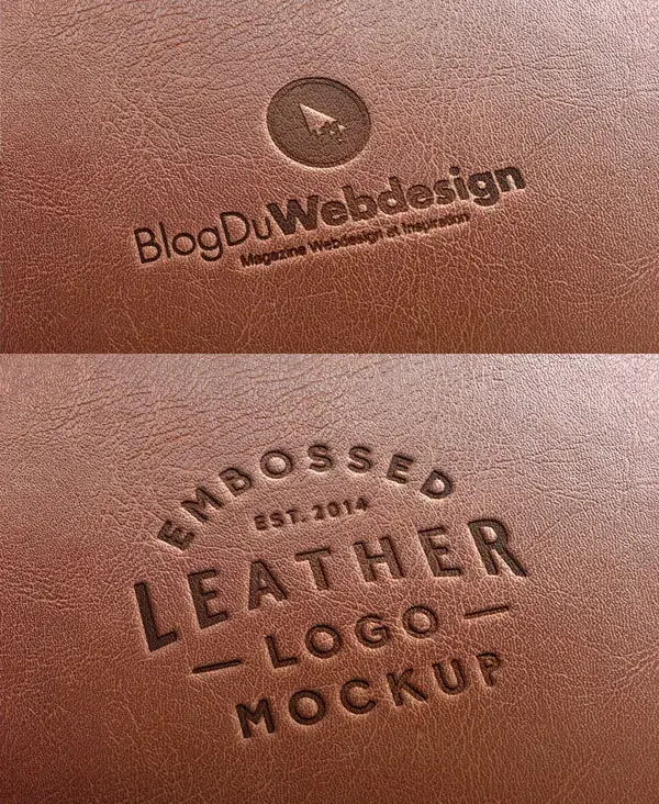 Leatherstamping logo mockup