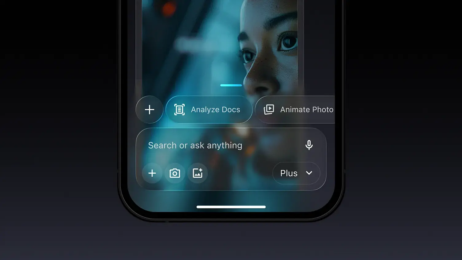 Liquid glass exemple application mobile