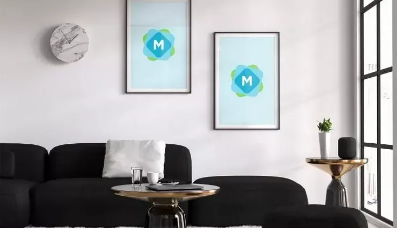 Living room poster mockup psd e1