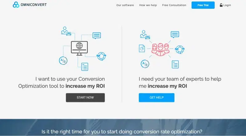 Logiciel ab testing Omniconvert