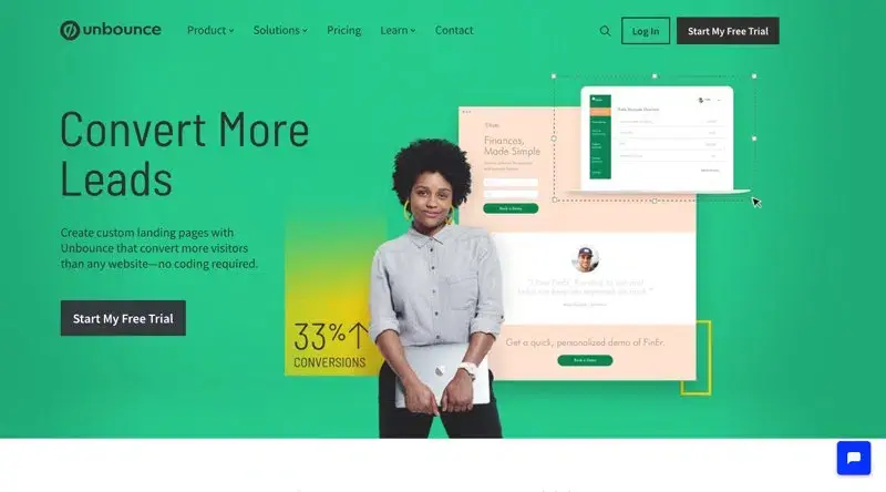 Logiciel ab testing Unbounce